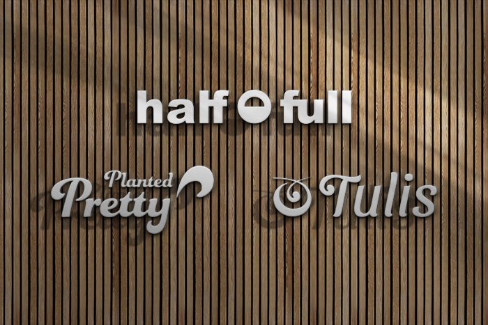 logos wall mockup presentation lumimango branding london