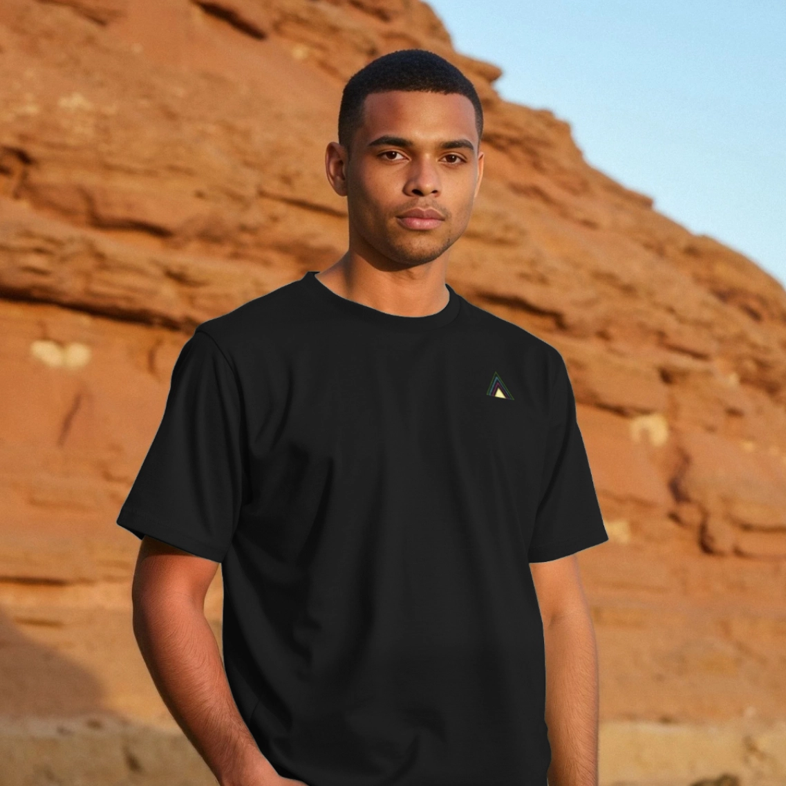 men wearing a t-shirt designed by lumimango